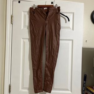 Brown faux leather pants